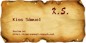 Kiss Sámuel névjegykártya