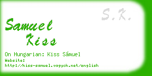 samuel kiss business card
